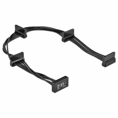 Abbildung von Delock Kabel Power SATA 15 Pin Stecker &gt; 4 x Buchse 40 cm schwarz