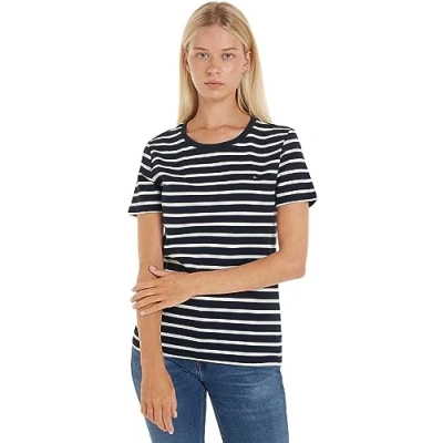 Abbildung von Tommy Hilfiger T Shirt SLIM CODY RIB C NK SS mit dezenter Logostickerei