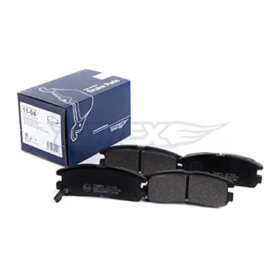 Abbildung von TOMEX brakes TX 11 04 Bremsbelagsatz Hinterachse mit akustischer Verschleißwarnung MITSUBISHI: Galant 6, 3000GT Coupe, 6 Kombi