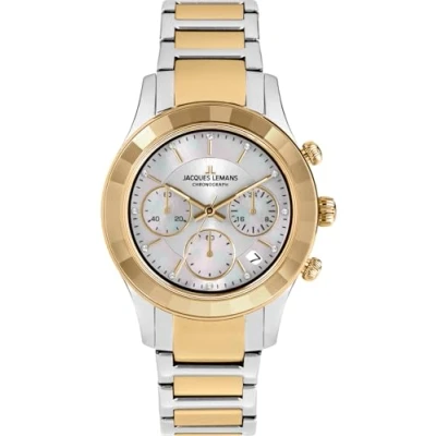 Abbildung von Jacques Lemans Venice Chronograph, Damen, Größe: One Size, Steel silver gold