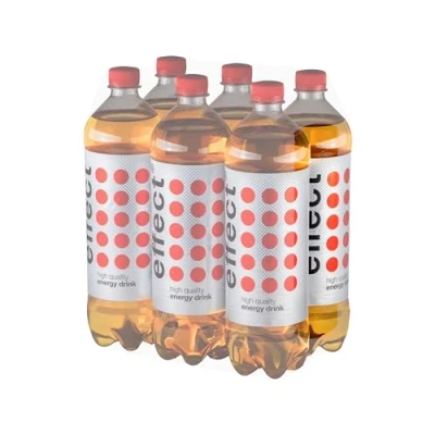 Abbildung von effect® CLASSIC Energy Drink 6 x 1,0 Liter PET Flasche Erfrischungsgetränk mit dem klassischen Geschmack Energieschub im 6er Einweg Flaschen Pack