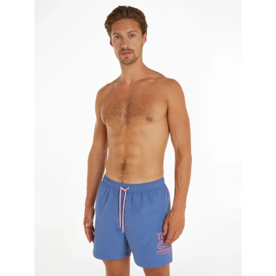Abbildung von Tommy Hilfiger Medium Drawstring Badeshorts für Kinder, Größe: 128 140, Blue coast