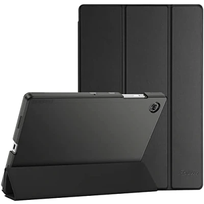 Abbildung von ProCase Hülle für Galaxy Tab A8 10.5(SM X200/ X205) 2022 Dreifach Falt Klapp Schutzhülle Case Ultra Dünn Leicht Ständer Schale Smart Cover mit Translucent Frosted Rückhülle Schwarz
