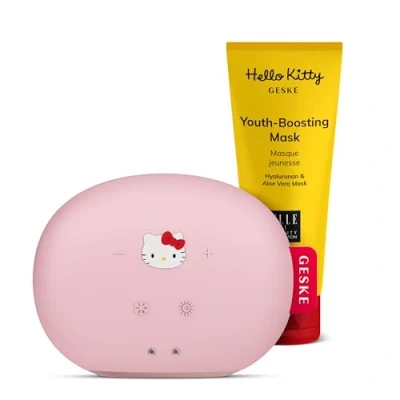 Abbildung von GESKE x Hello Kitty SmartAppGuided™ Sonic Warm &amp; Cool Mask 8 in 1 + Youth boosting Set mit passender Kosmetik Zugabe Beauty Bundle