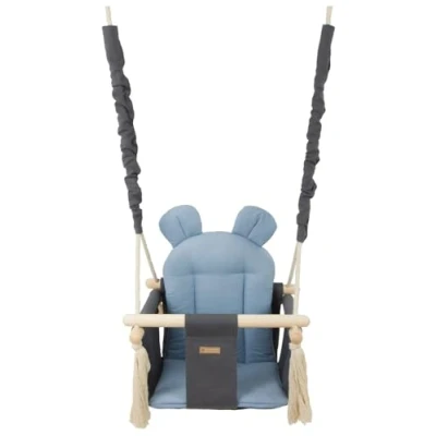 Abbildung von Kinderschaukel Babyschaukel Indoor Schaukel Hängeschaukel Sitzschaukel Hängesitz (Muster: grau, hellblau)