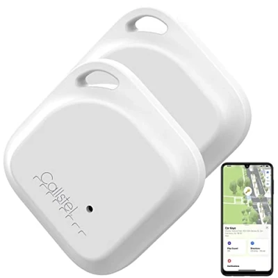 Abbildung von Callstel Smart Tag: 2er Set Schlüssel &amp; Gegenstandsfinder, Apple AirTag kompatibel, MFi (Schlüsselfinder mit Bluetooth, Schlüsselbund Finder, Sclüsselanhänger)