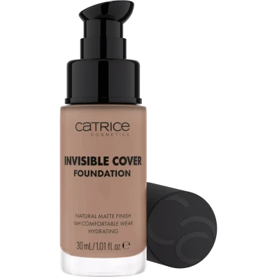 Abbildung von Catrice Invisible Cover Foundation, Nr. 040N, Nude, feuchtigkeitsspendend, langanhaltend, natürlich, für trockene Haut, vegan, ölfrei, ohne Parabene, Mikroplastikpartikel, 1er Pack (30ml)