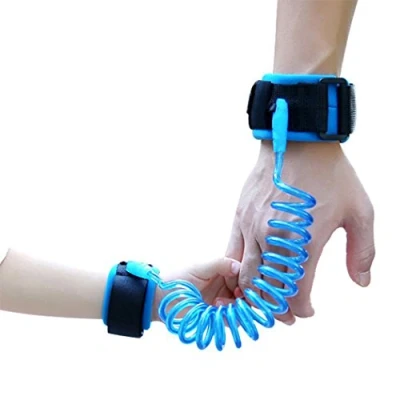 Abbildung von Hillento Baby Kind Anti verloren Sicherheit Handgelenk Link Gurtband Seil Leine gehen Hand Gürtel für Kleinkinder, Kinder (2,5m blau)