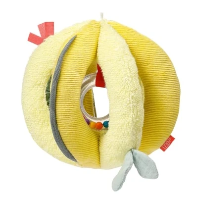 Abbildung von Fehn Activity Greifball Happy Dino Spielball mit Rassel, Raschelpapier &amp; Quietsche Ball Babyspielzeug Stoffball für die Förderung der Motorik Spielzeug Babys Kleinkinder ab 0+ Monaten