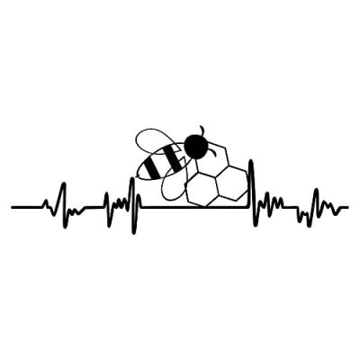 Abbildung von Aufkleber Herzschlag Tiere Breite 27cm Lifeline Heartbeat Deko Sticker Selbstklebend für Auto Kühlschrank Laptop Autoaufkleber K150 (Schwarz Glanz, 03 Biene)