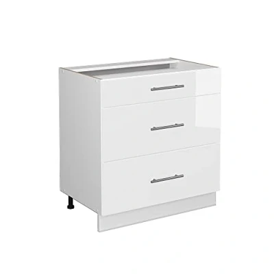 Abbildung von Vicco Unterschrank Fame Line Weiß Hochglanz/Weiß, 80cm, ohne Arbeitsplatte
