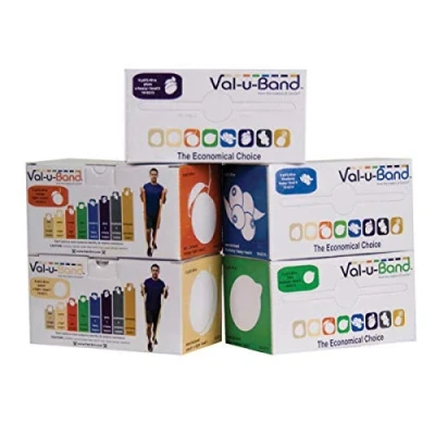 Abbildung von CanDo Trainingsband / Gymnastikband, Länge 5,5 m, Val u Band® 5er SET (sehr sehr leicht schwer)