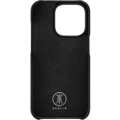 Abbildung von JT Berlin BackCase Kreuzberg Echtleder Schutzhülle kompatibel mit Apple iPhone 16 Pro Max (Clip on Cover robuster Hartschale, Wireless Charging (Qi) kompatibel, Weiches Innenfutter) schwarz