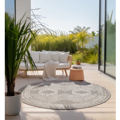 Abbildung von ELLE DECORATION Teppich &quot;Merge, In und Outdoor&quot;, rund, Flachgewebe, &amp; Outdoor, Modern, Wendeteppich, Balkon, Wohnzimmer