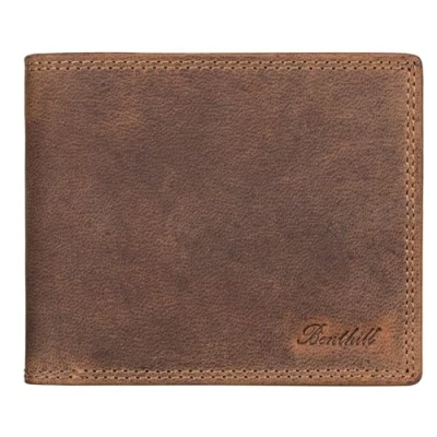 Abbildung von Benthill Geldbörse Herren Echt Leder Geldbeutel mit RFID Schutz Slim Portemonnaie Vintage, Kartenfächer Münzfach