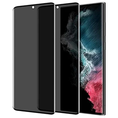 Abbildung von iBEX Anti Spy Displayschutzfolie aus Hartglas für Samsung Galaxy S22 Ultra 5G, [2 Stück] Privacy 3D vollständige Abdeckung 9H strapazierfähig, privater Displayschutz