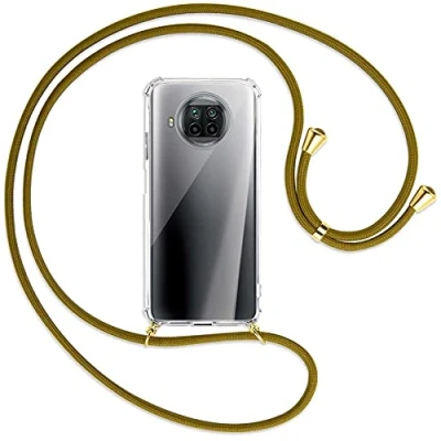 Abbildung von mtb more energy® Handykette kompatibel mit Xiaomi Mi 10T Lite 5G (6.57&#039;&#039;) Khaki/Gold Smartphone Hülle zum Umhängen Anti Shock Full TPU Case