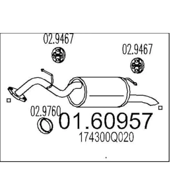 Abbildung von MTS 01.60957 Endschalldämpfer 860 TOYOTA: Yaris II Schrägheck