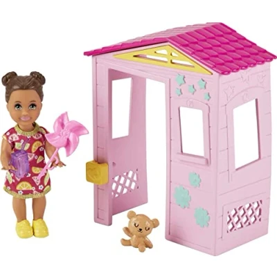 Abbildung von Barbie Anziehpuppe Mattel GRP15 Skipper Babysitter Inc Puppen (Set, 3 tlg., 1x Puppe, Puppenhaus, Teddybär, Windspiel)