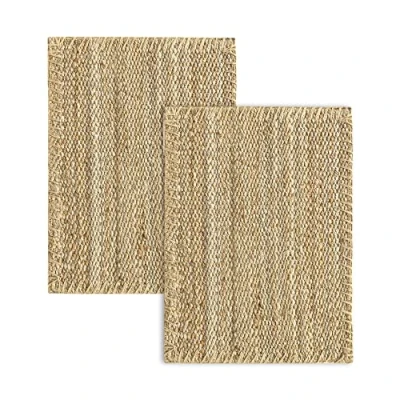 Abbildung von HAMID Pack 2 Jute Teppich, Granada Teppich 100% Natürliche Jutefaser, Weicher und Hohe Festigkeit, Handgewebt Wohnzimmer, Esszimmer, Schlafzimmer, Flurteppich, (70x50cm) Stücke…
