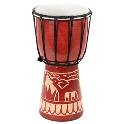Abbildung von 30cm Indonesische Kinderdjembe Djembe „Elefant“ Trommel Bongo geschnitzt Handarbeit