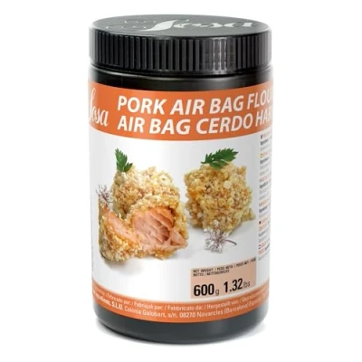 Abbildung von Air bag porc farina rohe Schweinerinde/ schwarte, getrocknet, feines Granulat, 600g PE DOSE