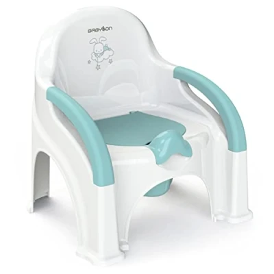 Abbildung von BABYLON Kinder Töpfchen mit Deckel Premier, Toiletten Herausnehmbarer Schüssel, Groß Klo, Nachttopf für Kinder/WC Sitz Topf, Jungen/Mädchen Kindertöpfchen ab 1 Jahr, Weiß