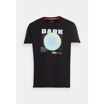 Abbildung von Alpha Industries DARK SIDE Tshirt print, Herren, Größe: Small, Black/neon purple
