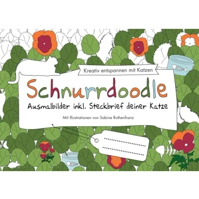 Abbildung von Schnurrdoodle Ausmalbilder inkl. Steckbrief deiner Katze: Kreativ entspannen mit Katzen