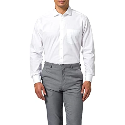 Abbildung von Seidensticker Herren Regular Fit Langarm Popeline Hemd, weiß, 47