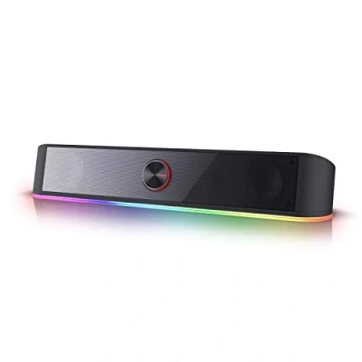 Abbildung von Redragon GS560 Adiemus RGB Desktop Soundbar, 2.0 Kanal Computerlautsprecher mit dynamischer Lichtleiste Audio Light Sync/Display, Touch Control Hintergrundbeleuchtung Lautstärkeregler, USB Kabl