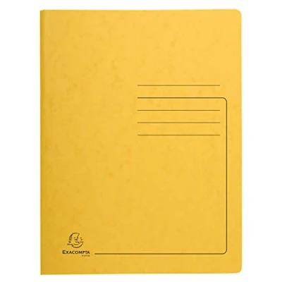 Abbildung von Exacompta Ref. 240229E Karton mit 25 Heftmappen aus Glanzkarton 355 g/m² bedruckter Deckel FSC® zertifizierter Mappe Maße 24 x 32 cm für DIN A4 Gelb