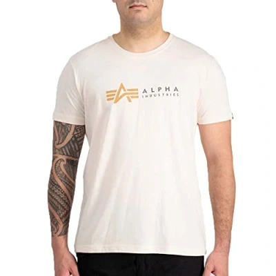 Abbildung von Alpha Industries Label Tshirt print, Herren, Größe: 3XL, Jet stream white