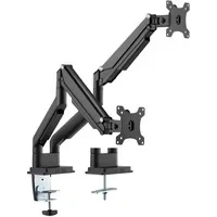 Abbildung von DIGITUS Monitorhalterung Klemme &amp; Gasdruckfeder 2 Monitore Bis 32 Zoll, 2X 9 kg VESA 75x75, 100x100 Schwarz