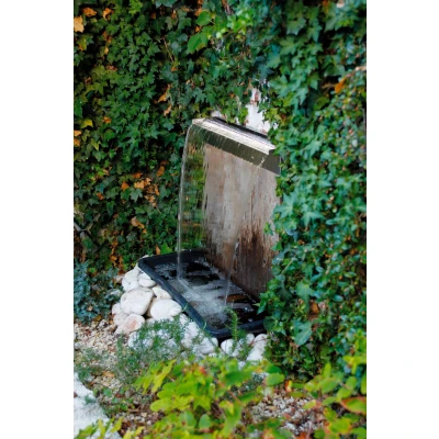 Abbildung von niagara edelstahl wasserfall 60 cm mit led inox 304 langem auslauf Ubbink