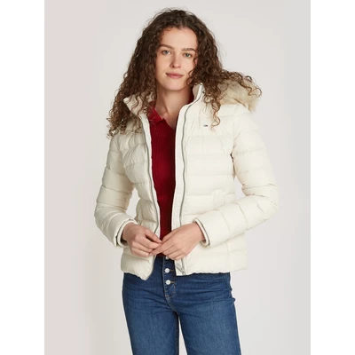 Abbildung von Tommy Jeans Basic Hooded Jacket Daunenjacke, Damen, Größe: 34, Newsprint