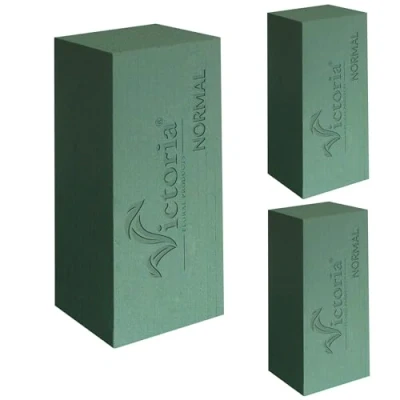 Abbildung von Creativery Bastelmoos, Nass Steckschaum Ziegel 23x11x7,5cm für Frischblumen 3er Set Grün