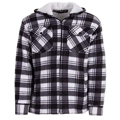 Abbildung von Lucky Thermojacke Arbeitshemd Herren Holzfäller Langarm Kariert Hemd Winter, Farbe:anthrazit, Größe:XXL