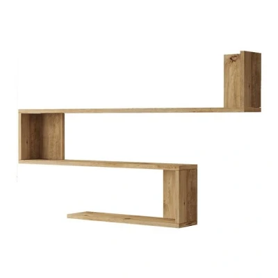 Abbildung von en.casa Wandregal, »Kitee« mit 3 Ablageflächen 71,5x120x14,5cm Eiche rustikal