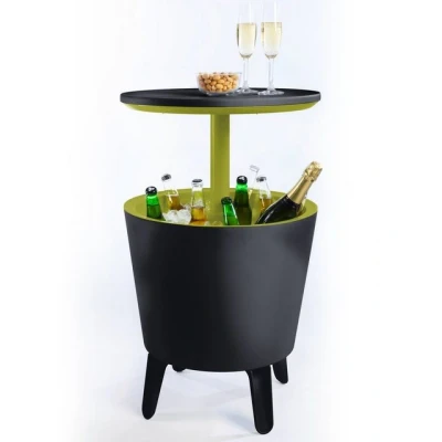Abbildung von Keter Beistelltisch Cool Bar mit Kühlmöglichkeit, Partytisch Stehtisch, Bistrotisch, kühlt Getränke, ausziehbar, UV und witterungsbeständig