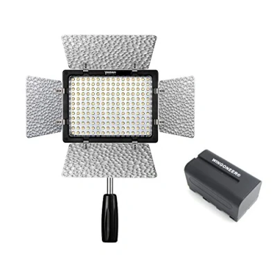 Abbildung von Yongnuo YN 160 III YN160 Pro LED Videoleuchte 3200K 5500K Farbtemperatur für Canon Nikon DSLR Kamera DV und Camcorder mit WINGONEER NP F750 Akku Ladegerät