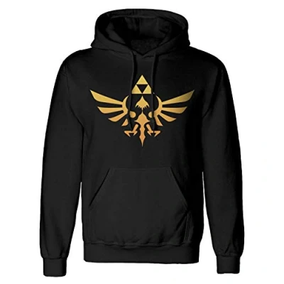 Abbildung von Henry Tiger Nintendo Legend OF Zelda Hyrule LOGO Kapuzenpullover, Herren, Größe: Medium, Black
