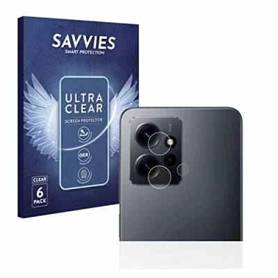 Abbildung von Savvies 6 Stück Schutzfolie für Xiaomi Redmi Note 12 4G (NUR Kameraschutz) Displayschutz Folie Ultra Transparent