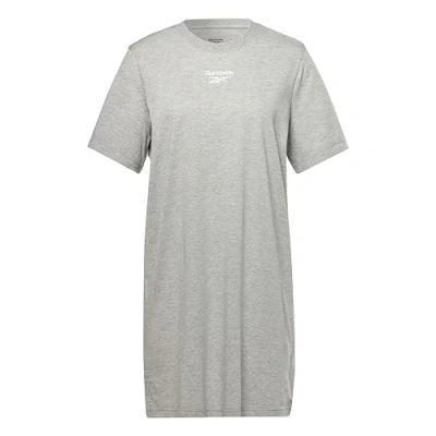 Abbildung von Reebok Damen Tee Kleid, Medium Grey Heather/White, XXL