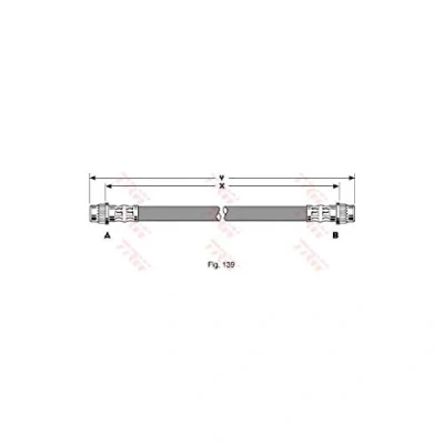 Abbildung von TRW PHA319 Bremsschläuche 276 M10x1 FIAT: Ulysse II, CITROËN: C8, Evasion, PEUGEOT: 807, Expert I