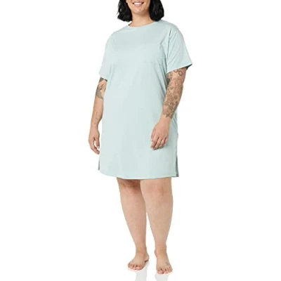 Abbildung von Amazon Essentials Damen Schlafshirt aus Strickjersey (in Übergröße erhältlich), Staubblau, 6XL Große Größen