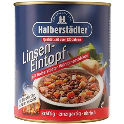 Abbildung von Halberstädter Linseneintopf 800ml tolle DDR Kultprodukte Ossi Produkte