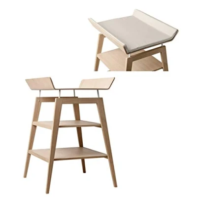 Abbildung von Linea by Leander Wickeltisch Eiche mit Schaumauflage und Bezug in Farbe cappuccino