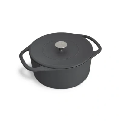 Abbildung von SPRINGLANE Bräter Cocotte mit Deckel Gusseisen 24cm rund, 4L Grau, emailliert, Edelstahl