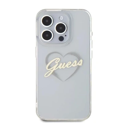 Abbildung von CG MOBILE Guess IML Hartschale mit Herz Logo für iPhone 16 Pro Max, transparent